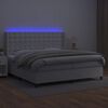 vidaXL Sommier &agrave; lattes de lit matelas LED Blanc 200x200 cm Similicuir