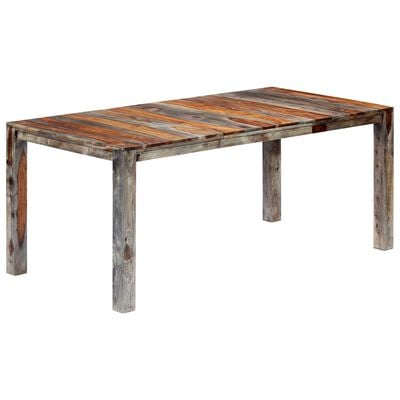 vidaXL Table à manger Gris 180x90x76 cm Bois massif