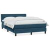vidaXL Sommier &agrave; lattes de lit et matelas bleu fonc&eacute; 160x210cm velours