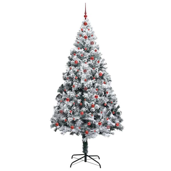 vidaXL Sapin de No&euml;l artificiel Blanc 240 cm PVC, Acier et Plastique