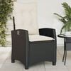 vidaXL Chaises inclinables de jardin lot de 2 et coussins noir rotin
