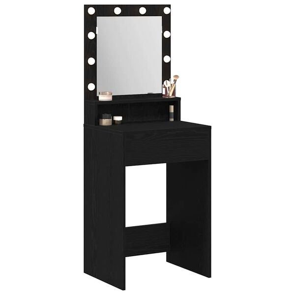 vidaXL Table de Toilette Ch&ecirc;ne noir 50 x 41 x 135 cm Bois d'ing&eacute;nierie