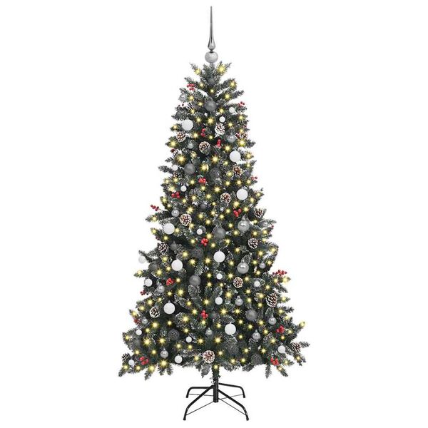 vidaXL Sapin de No&euml;l artificiel Vert 210 cm PVC, plastique et acier