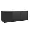 vidaXL Meuble TV Noir brillant 80x34x30 cm Bois d'ing&eacute;nierie