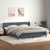 vidaXL Sommier &agrave; lattes de lit et matelas gris fonc&eacute; 180x210cm velours