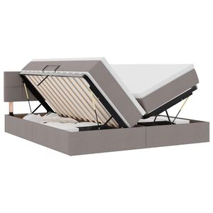 vidaXL Lit de rangement LED avec matelas Taupe 180 x 200 cm Tissu
