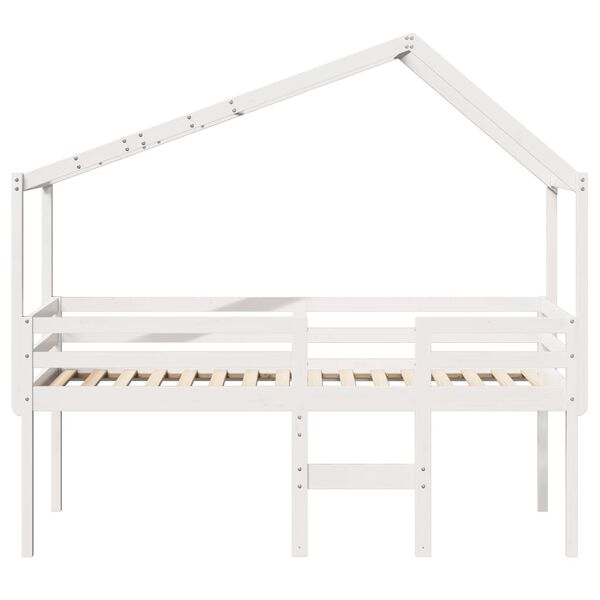 vidaXL Lit haut sans matelas blanc 75x190 cm bois de pin massif