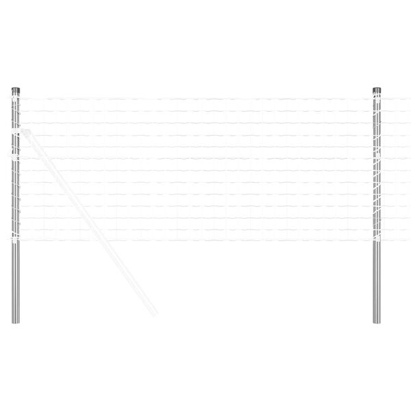 vidaXL Poteau de cl&ocirc;ture. 2 pcs Argent&eacute; 120 cm Acier peint par poudre