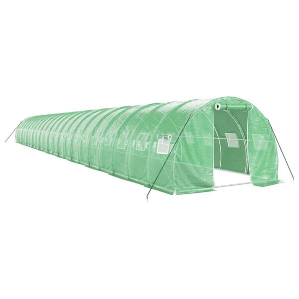 vidaXL Serre avec cadre en acier vert 66 m&sup2; 22x3x2 m