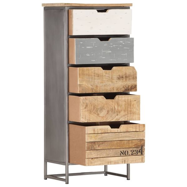vidaXL Armoire à tiroirs 45x30x105 cm Bois de manguier massif