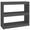 vidaXL Biblioth&egrave;que/S&eacute;parateur de pi&egrave;ce Gris 80x30x71,5 cm Pin massif