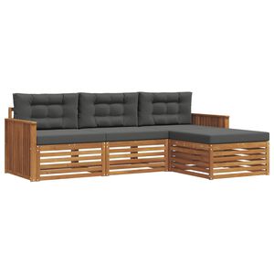 vidaXL Ensemble de canap&eacute;s d'ext&eacute;rieur 4 pc Naturel et Anthracite