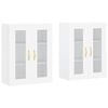 vidaXL Armoires murales 2 pcs blanc bois d'ing&eacute;nierie