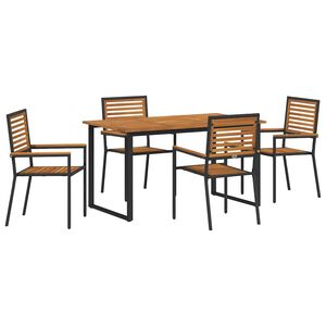 vidaXL Ensemble de salle &agrave; manger pour jardin 5 pcs Noir