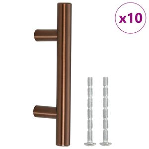 vidaXL Poign&eacute;es d'armoire 10 pcs bronze 64 mm acier inoxydable