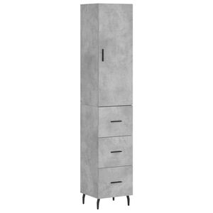 vidaXL Buffet haut Gris b&eacute;ton 34,5x34x180 cm Bois d'ing&eacute;nierie