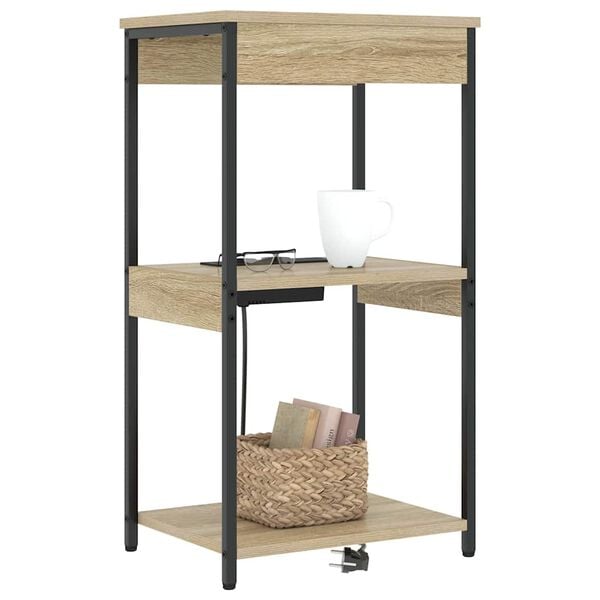 vidaXL Cabinet de chevet avec &eacute;tag&egrave;re Ch&ecirc;ne Sonoma 41 x 31 x 76 cm