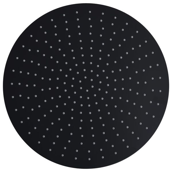 vidaXL Pomme de douche pluie Acier inoxydable 40 cm Ronde Noir