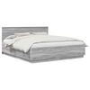 vidaXL Cadre de lit Sonoma gris 200 x 200 cm Bois d'ing&eacute;nierie