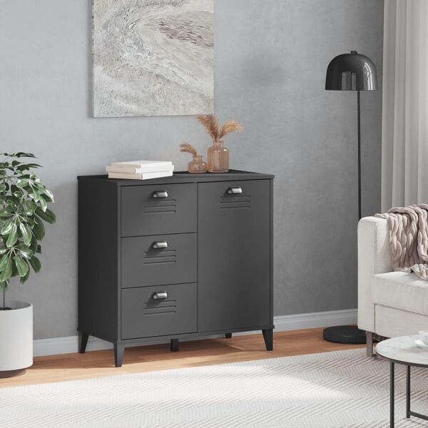 vidaXL Buffet VIKEN gris anthracite 80x40x80 cm bois d'ing&eacute;nierie