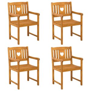 vidaXL Chaises de jardin 4 pcs Naturel Bois d'Acacia Massif