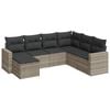 vidaXL Salon de jardin avec coussins 7 pcs gris clair r&eacute;sine tress&eacute;e