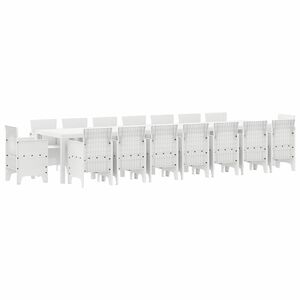 vidaXL Ensemble de salle &agrave; manger de jardin avec coussins 17 pcs Blanc