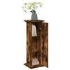 vidaXL Pi&eacute;destal avec rangement ch&ecirc;ne fum&eacute; 31x30x90 cm bois ing&eacute;nierie