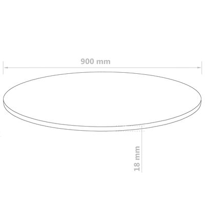 vidaXL Dessus de table Rond MDF 900 x 18 mm