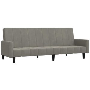 vidaXL Canap&eacute;-lit &agrave; 2 places gris clair velours