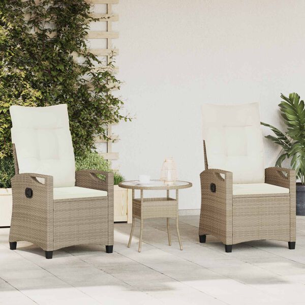 vidaXL Chaise de jardin 2 pcs Beige et cr&egrave;me 56 x 60 x 112 cm