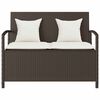 VidaXL Banc de rangement de jardin avec coussin marron polyrotin