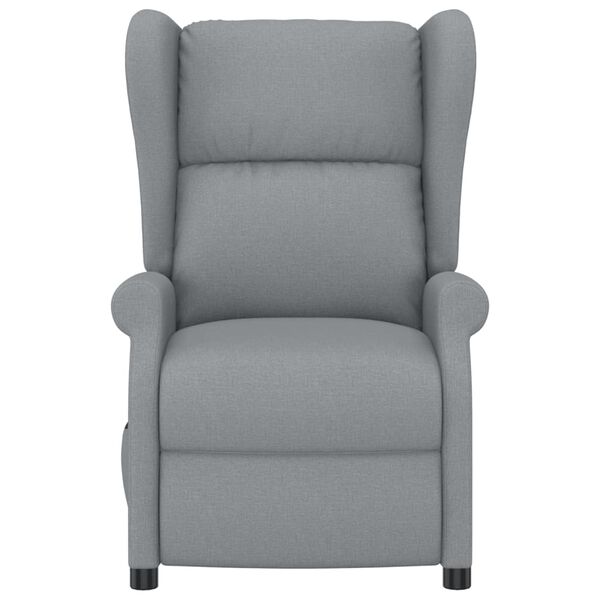 vidaXL Fauteuil de massage &eacute;lectrique &agrave; oreilles gris clair tissu
