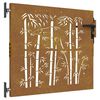 vidaXL Portail de jardin 85x100 cm acier corten design de bambou