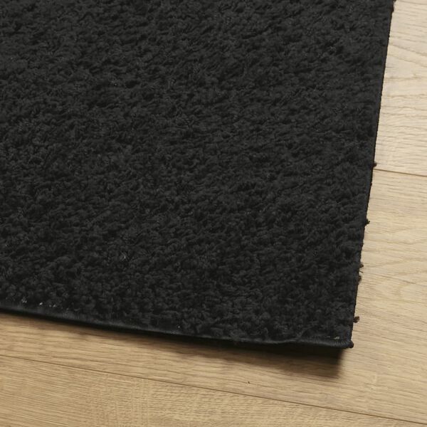 vidaXL Tapis shaggy PAMPLONA poils longs moderne noir 120x120 cm