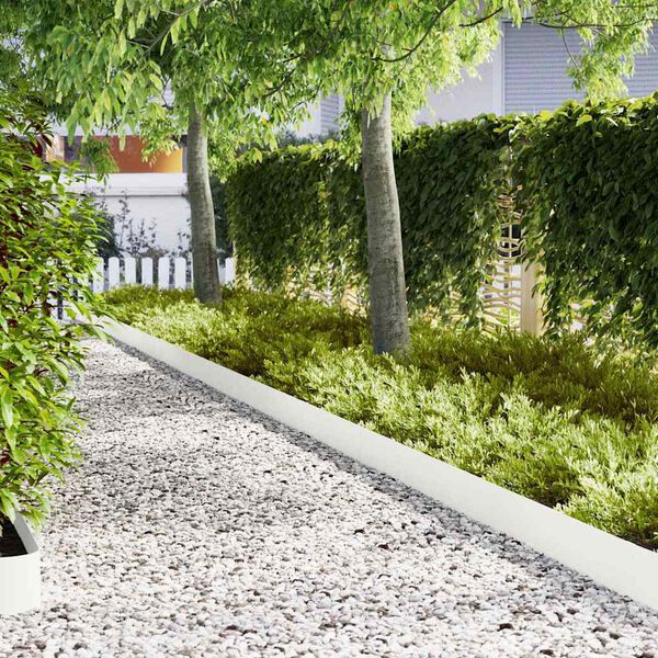 vidaXL Bordure de Pelouse 50 pcs Blanc 100 x 0.05 x 20 cm