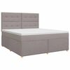 vidaXL Lit boxspring avec matelas Taupe 180 x 200 cm Tissu
