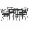 vidaXL Ensemble de salle &agrave; manger pour jardin 5 pc Noir polyrotin