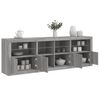 vidaXL Buffet avec lumi&egrave;res LED sonoma gris 202x37x67 cm