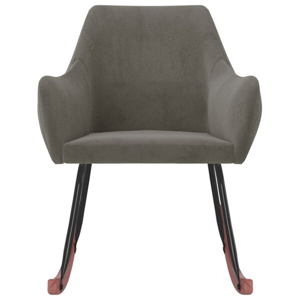 vidaXL Chaise &agrave; bascule Gris fonc&eacute; Velours