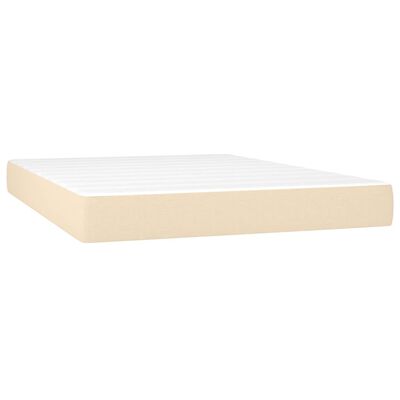 vidaXL Sommier à lattes de lit avec matelas Crème 140x190 cm Tissu