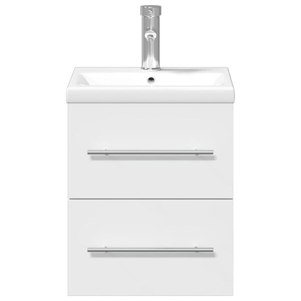 vidaXL Armoire lavabo de salle de bain avec bassin int&eacute;gr&eacute; blanc