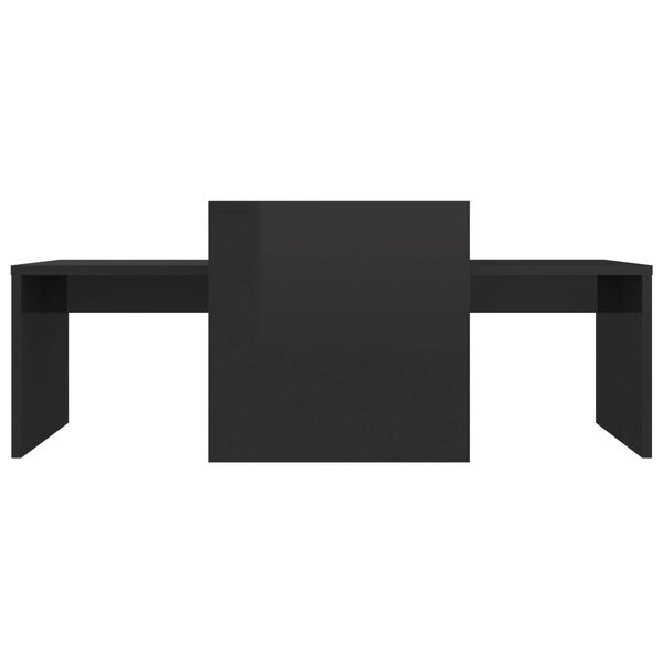 vidaXL Ensemble de tables basses Noir brillant bois d’ingénierie