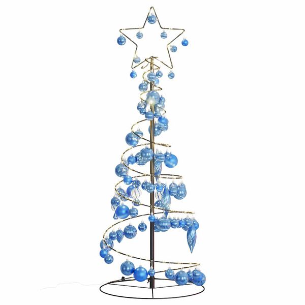 vidaXL Sapin de No&euml;l &agrave; LED avec boules 80 LED blanc chaud 120 cm