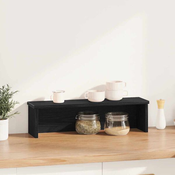 vidaXL &Eacute;tag&egrave;re de cuisine empilable noir 50x15x16 cm bois d'ing&eacute;nierie