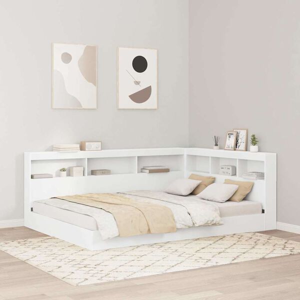 vidaXL T&ecirc;te de lit de rangement Blanc 150 cm Bois d'ing&eacute;nierie