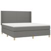 vidaXL Sommier &agrave; lattes de lit avec matelas Gris fonc&eacute; 180x200cm Tissu