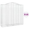 vidaXL Paniers &agrave; gabions arqu&eacute;s 18 pcs 200x50x180/200 cm Fer galvanis&eacute;