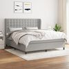 vidaXL Sommier &agrave; lattes de lit avec matelas Gris clair 160x200cm Tissu