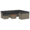 vidaXL Salon de jardin 11 pcs avec coussins gris r&eacute;sine tress&eacute;e